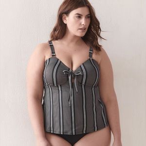 Zanzibar Striped Tankini Top - Raisins Curve NWT 20